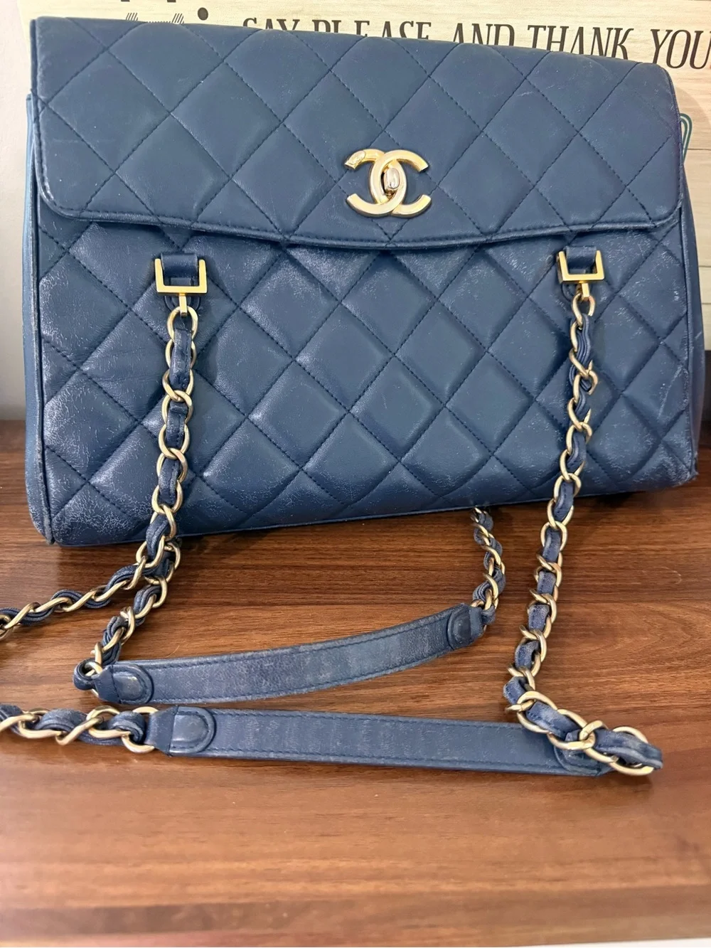 Navy Blue CHANEL Misia Camera Flap Lambskin Leather Quilted Shoulder Bag - Picture 14 of 14